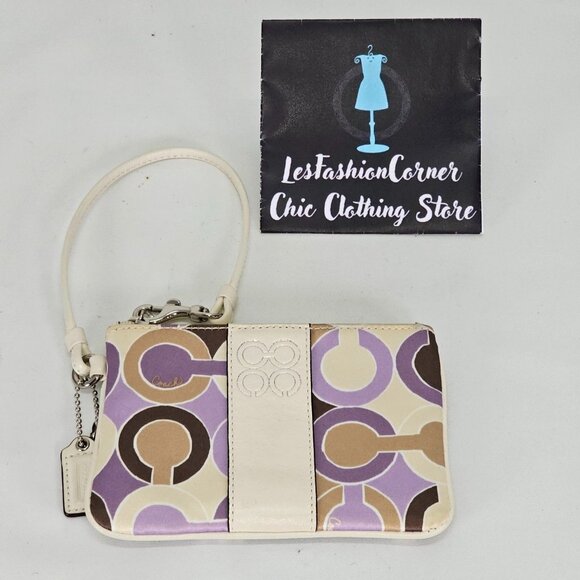 Coach Signature Women's Canvas Wristlet Clutch Purse 119 - Picture 3 of 13